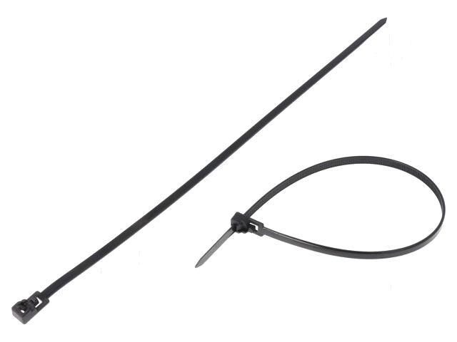 Kabelbinder; losmaakbaar; L: 280mm; W: 4,8mm; polyamide; 222N; zwart Kabelbinder; losmaakbaar; L: 280mm; W: 4,8mm; polyamide; 222N; zwart